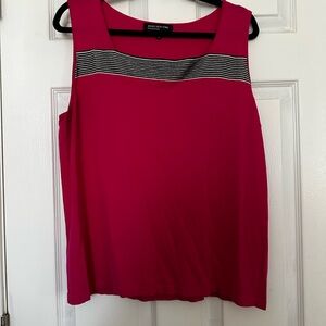 Jones New York Fuchsia Tank Top with Striped Detail